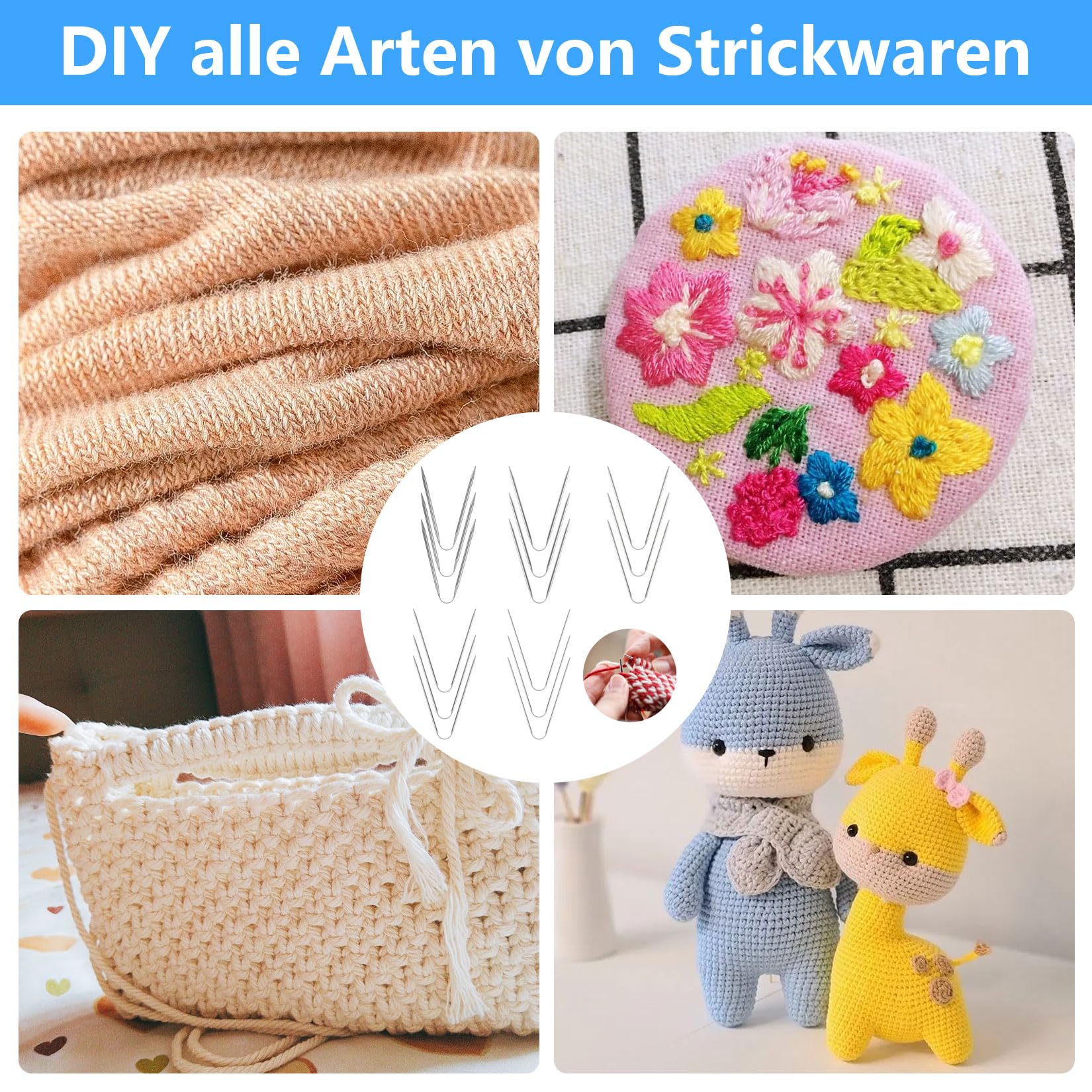 18 stuks rondbreinaalden, haaknaalden, roestvrij staal, breinaalden 2 mm/2,5 mm/3 mm/3,5 mm/4,5 mm, lichte ronde metalen breinaalden voor sokken, handschoenen, mouwen