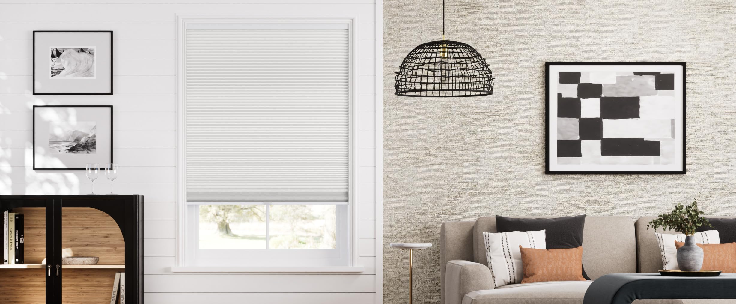 Photo 1 of SelectBlinds Casual Cordless Honeycomb Blackout Cellular Shades | Energy Efficiency, Iconic White, Inside Mount (36" W x 72" H)