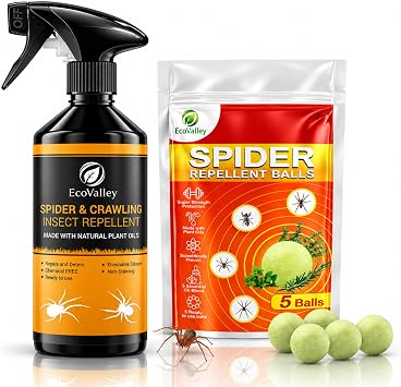 EcoValley Spider Repellent Spray 500ml and 1-Pack Spider Repellent 5 Balls