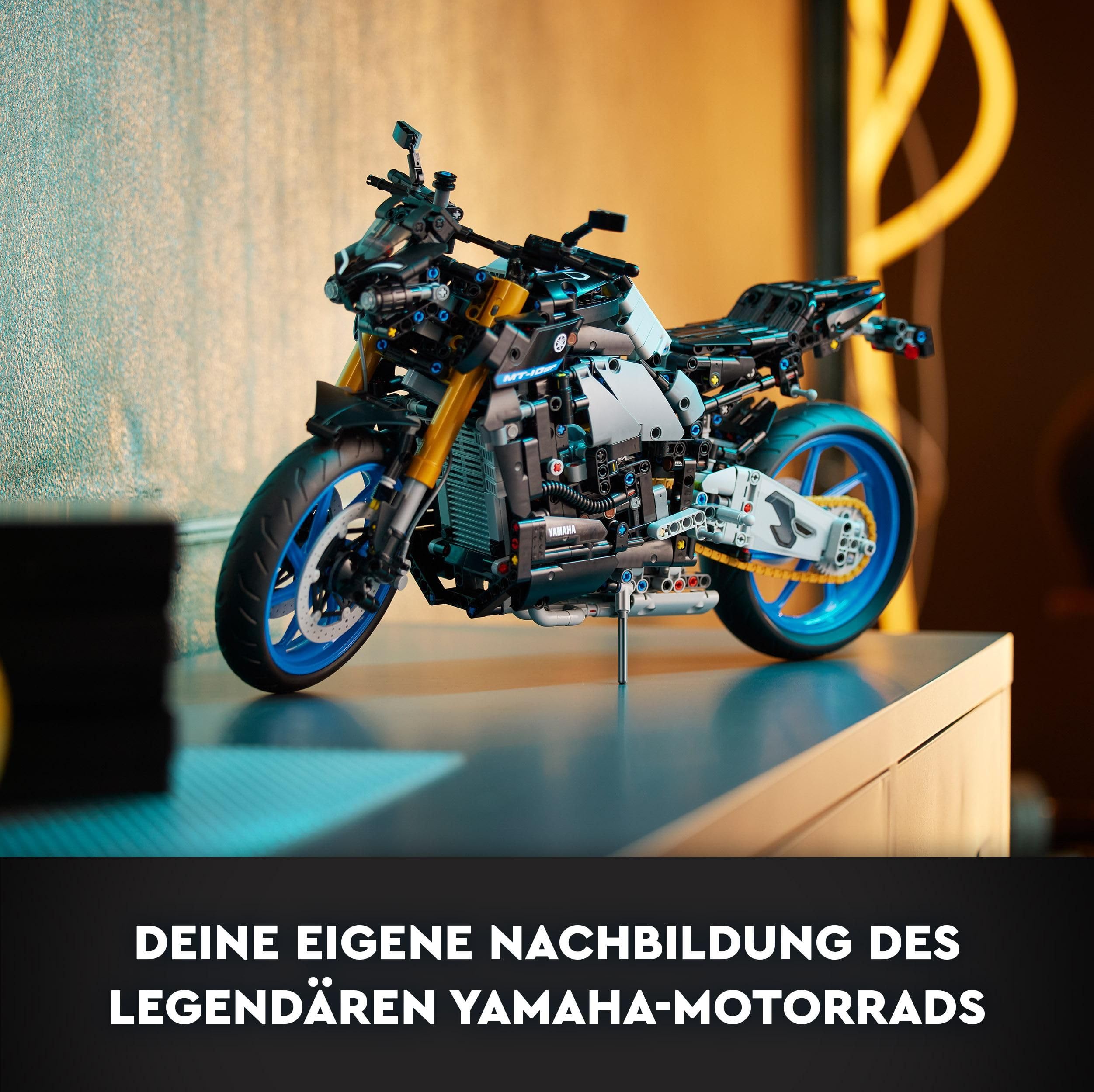 LEGO 42159 Technic Yamaha MT-10 SP Motorrad-Modellbausatz für Erwachsene, authentisches Fahrzeug-Modell mit 4-Zylinder-Motor, funktionsfähiger Lenkung und AR-App, Geschenk für Männer und Frauen