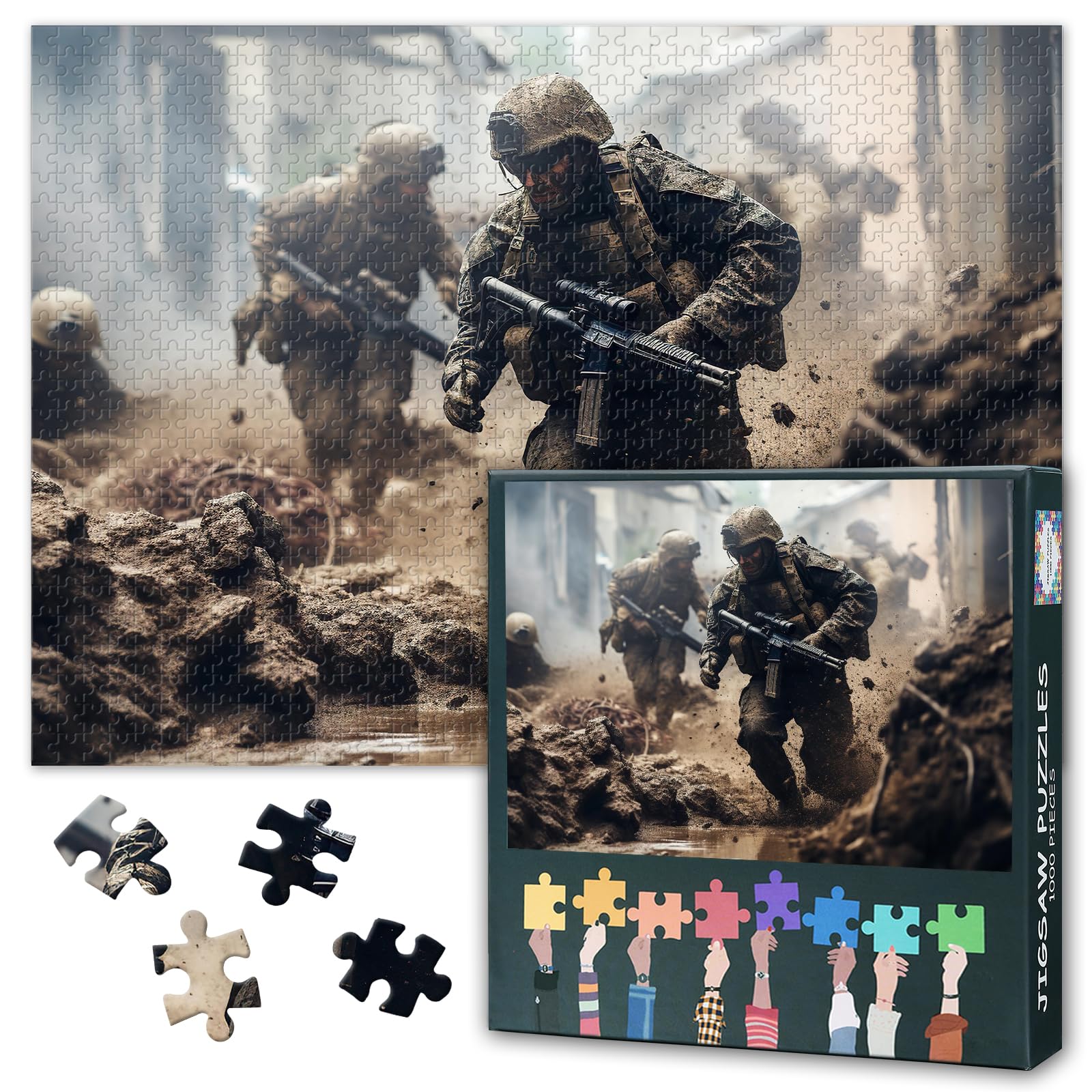 Warfront Heavy Combat 1000 Piece Puzzle for Adults, Strategy
