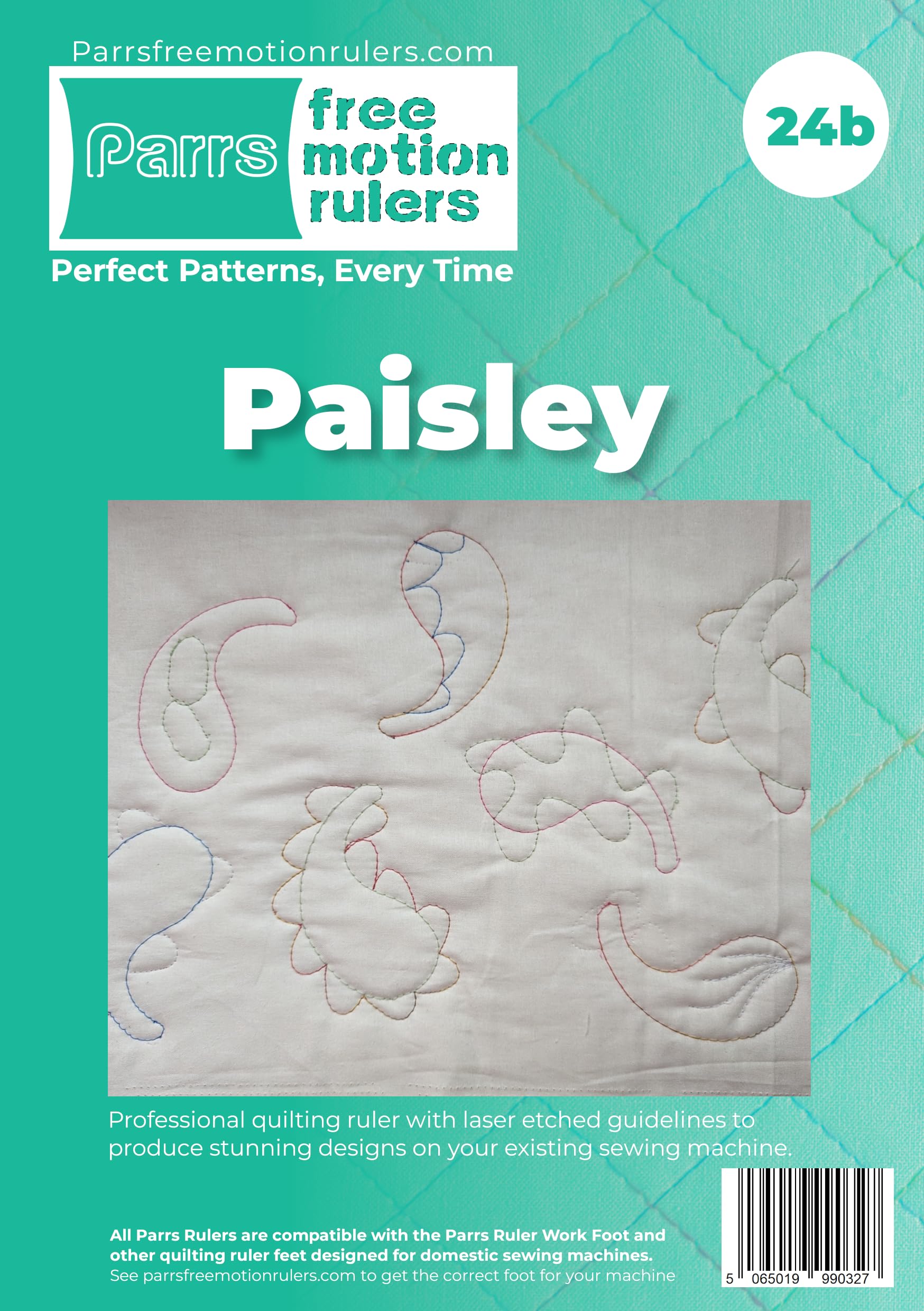 Parrs Paisley Free Motion Quilting Ruler for Domestic Machines - Image 2