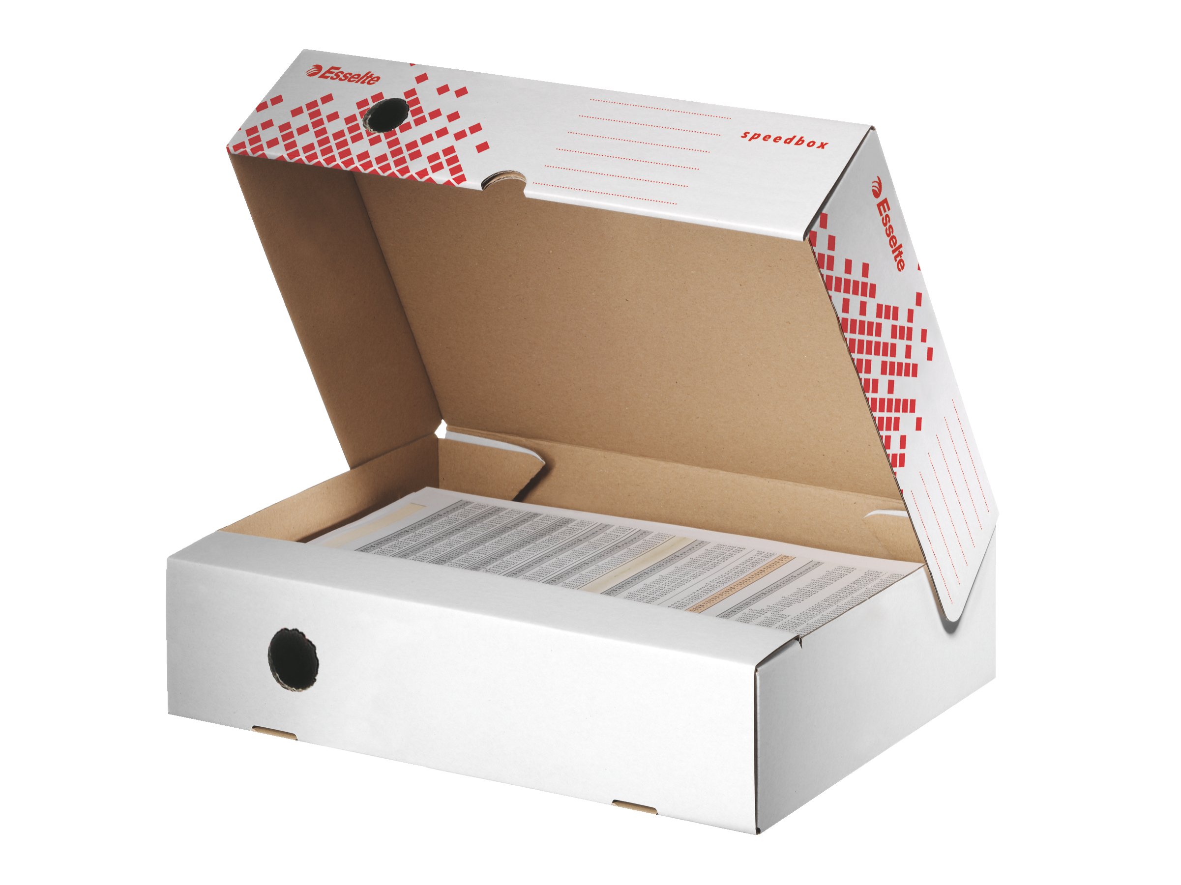 Esselte A4 Speedbox Archivbox mit weiter Öffnung weiß 25 Stück