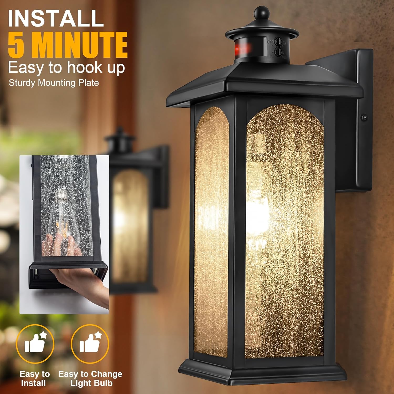 Image showing easy 5-minute installation process for the light fixture