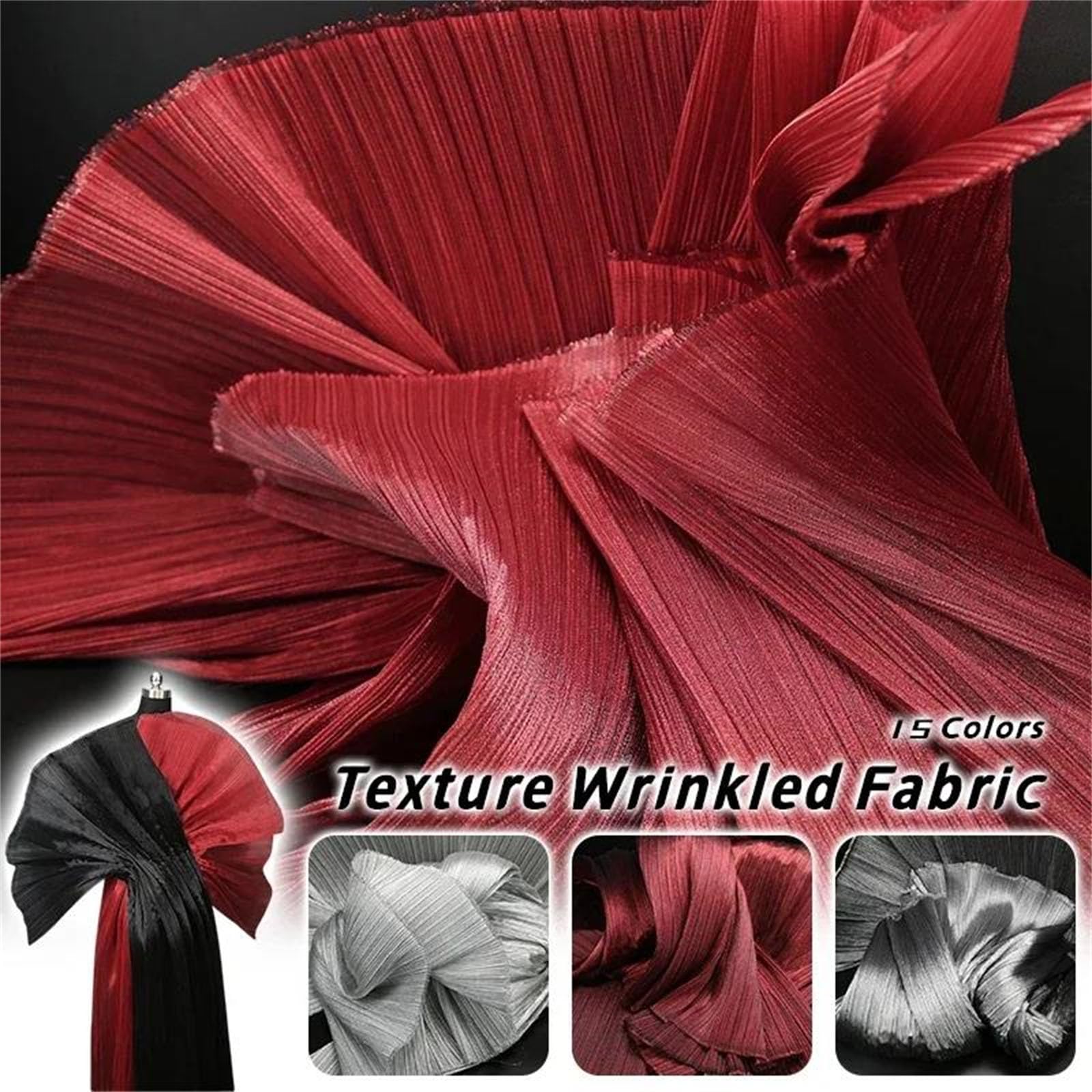 Tissu en Organza Transparent, Tissu plissé métallisé 99 cm × 142, tissu transparent for la décoration de mariage, confection robes et autres créations(7)