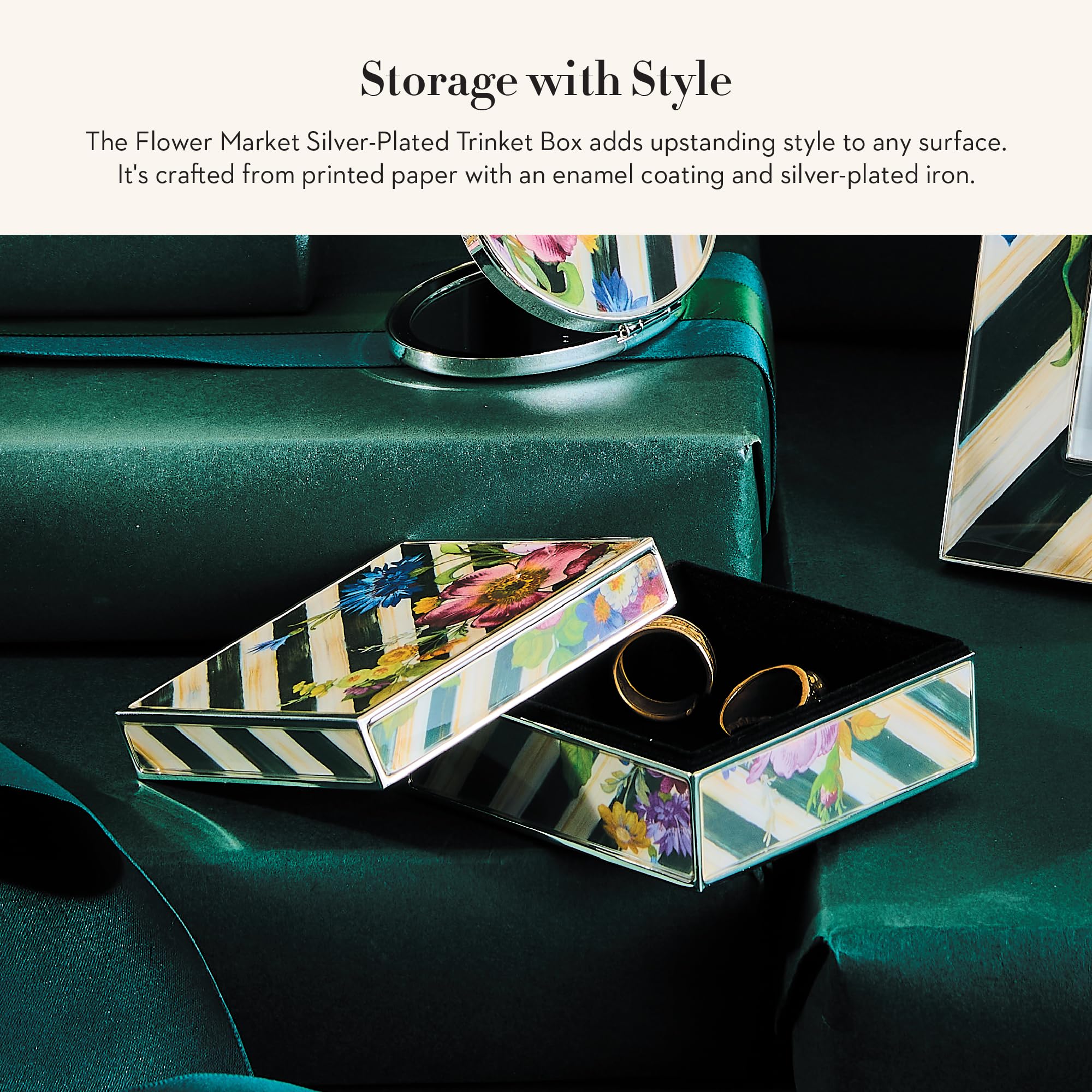 Amazon.com: MACKENZIE-CHILDS Silver-Plated Trinket Box