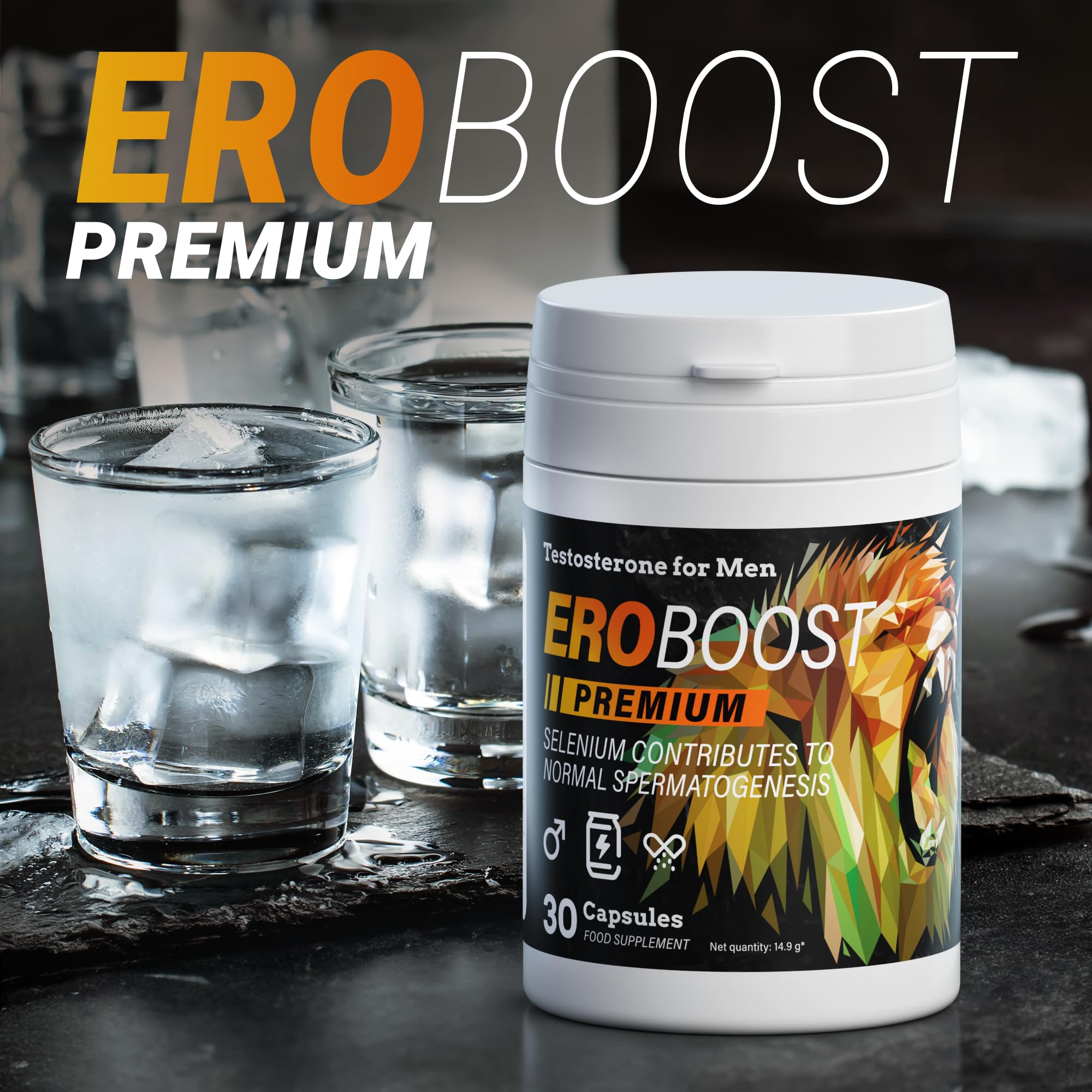 Eroboost Complemento natural para la vitalidad masculina, equilibrio hormonal y energía psicofísica, 30 cápsulas