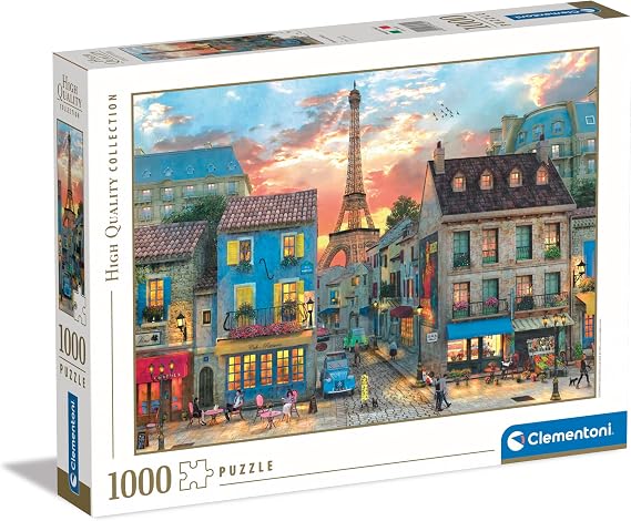 Clementoni - Streets of Paris - 1000 Piece Collection Puzzle - Adult, Horizontal, Fun for Adults - Made in Italy