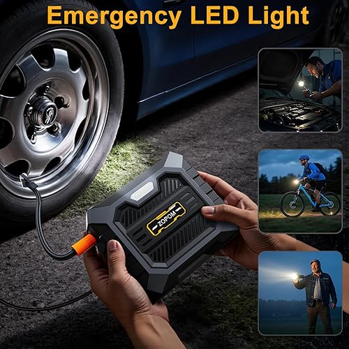 Miniatura 4 de Inflador de neumáticos, compresor de aire portátil DC 12 V, compresor de aire portátil con medidor de presión digital bomba de aire para neumáticos