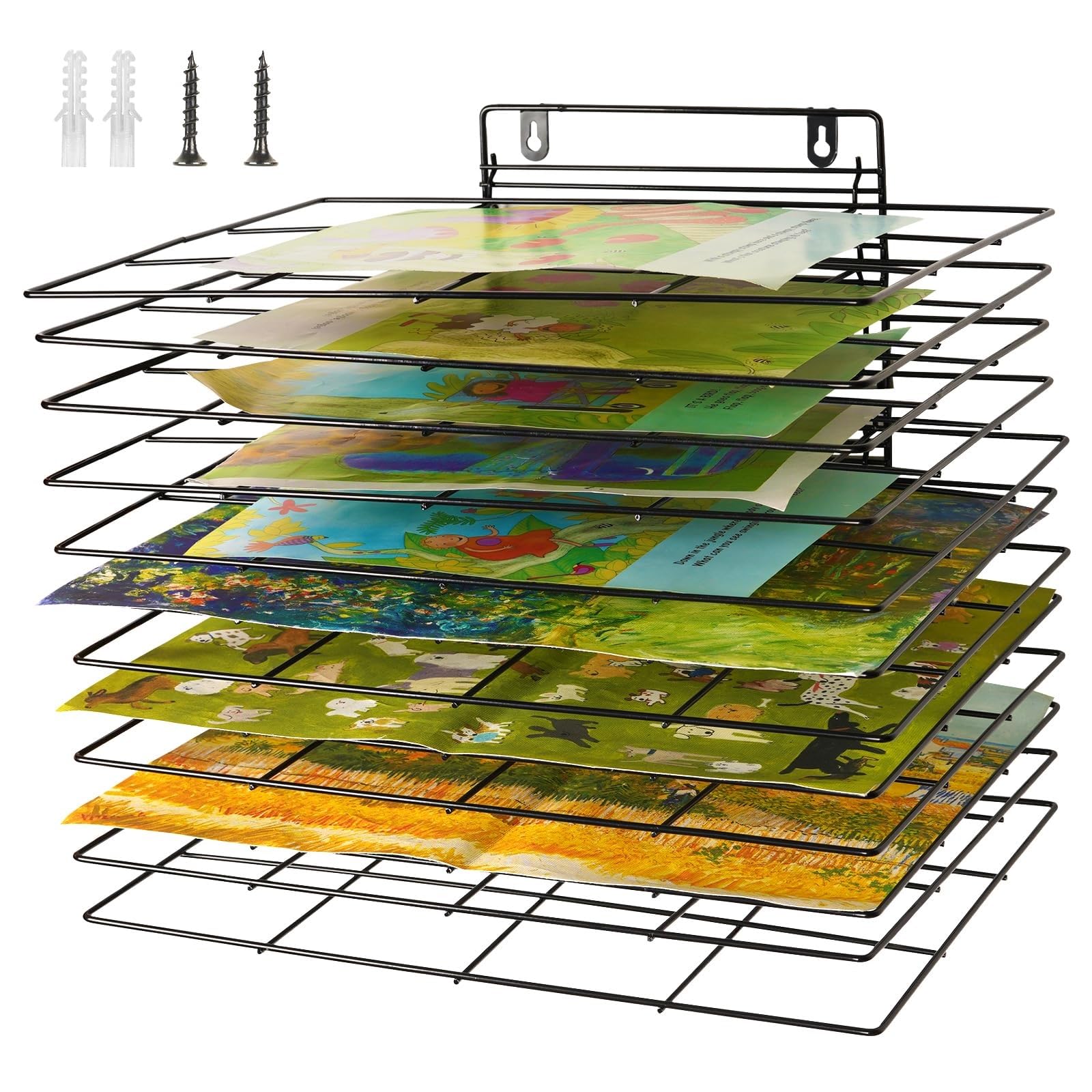 Aioneer Steel Drying Painting Racks, Art Drying Rack For Classroom Paint Drying Rack Small Art Drying Rack Wall Art Storage Rack With 8 Removable Shelves For Classrooms And Art Studios,8 Shelves