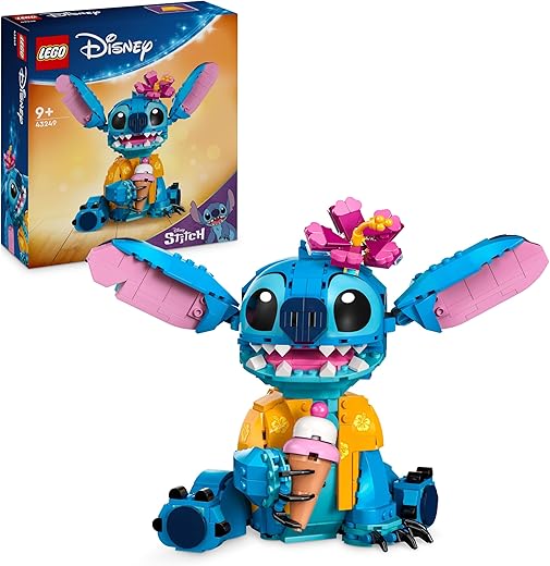 LEGO | Disney Stitch Juguete de Construcción - Figura Articulada para Jugar y Exponer con Cucurucho de Helado y Flor - Regalo para Niñas y Niños de 9+ Años Fans de la Película Lilo y Stitch 43249