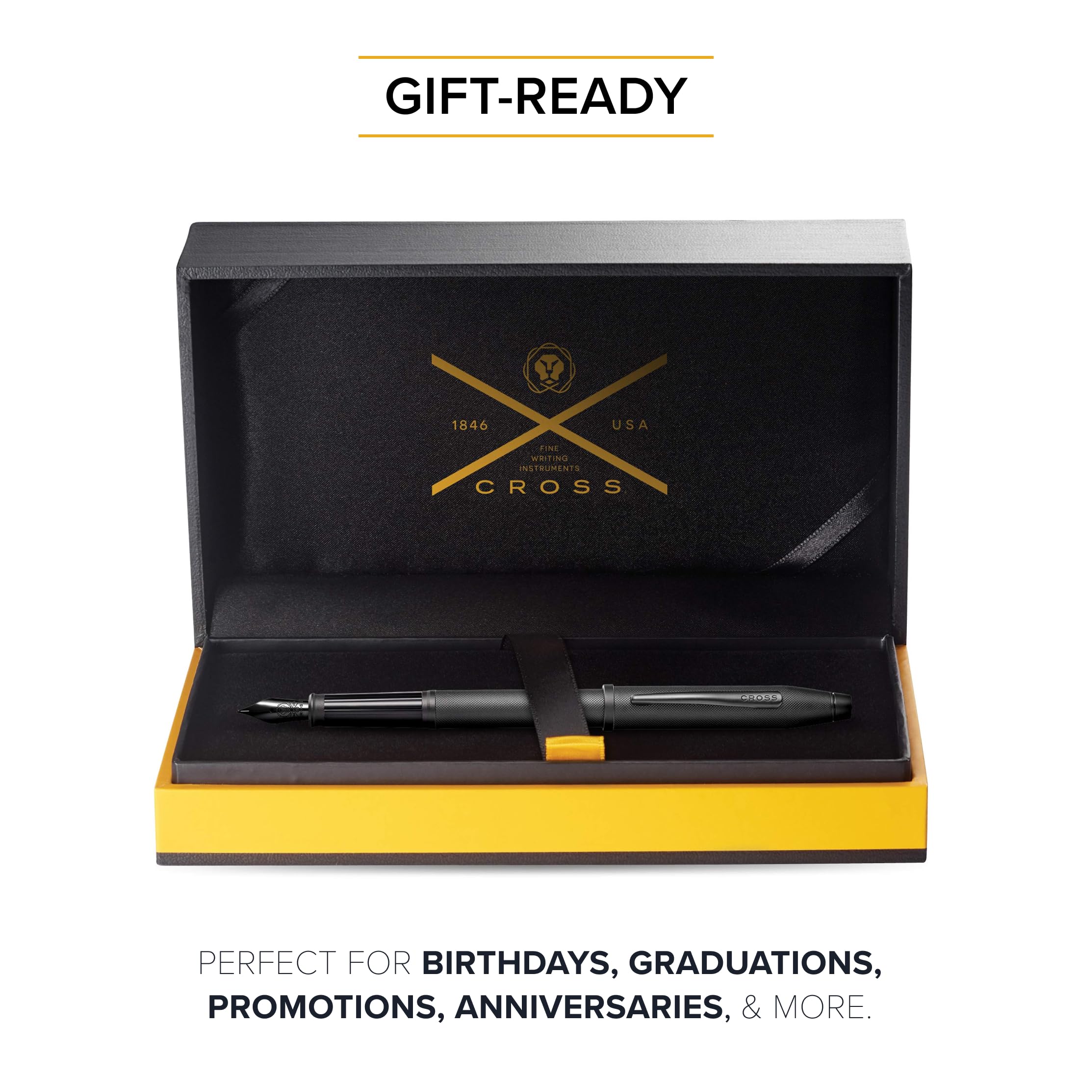 Amazon.com : Cross Century II Black PVD Micro-knurl Medium Nib