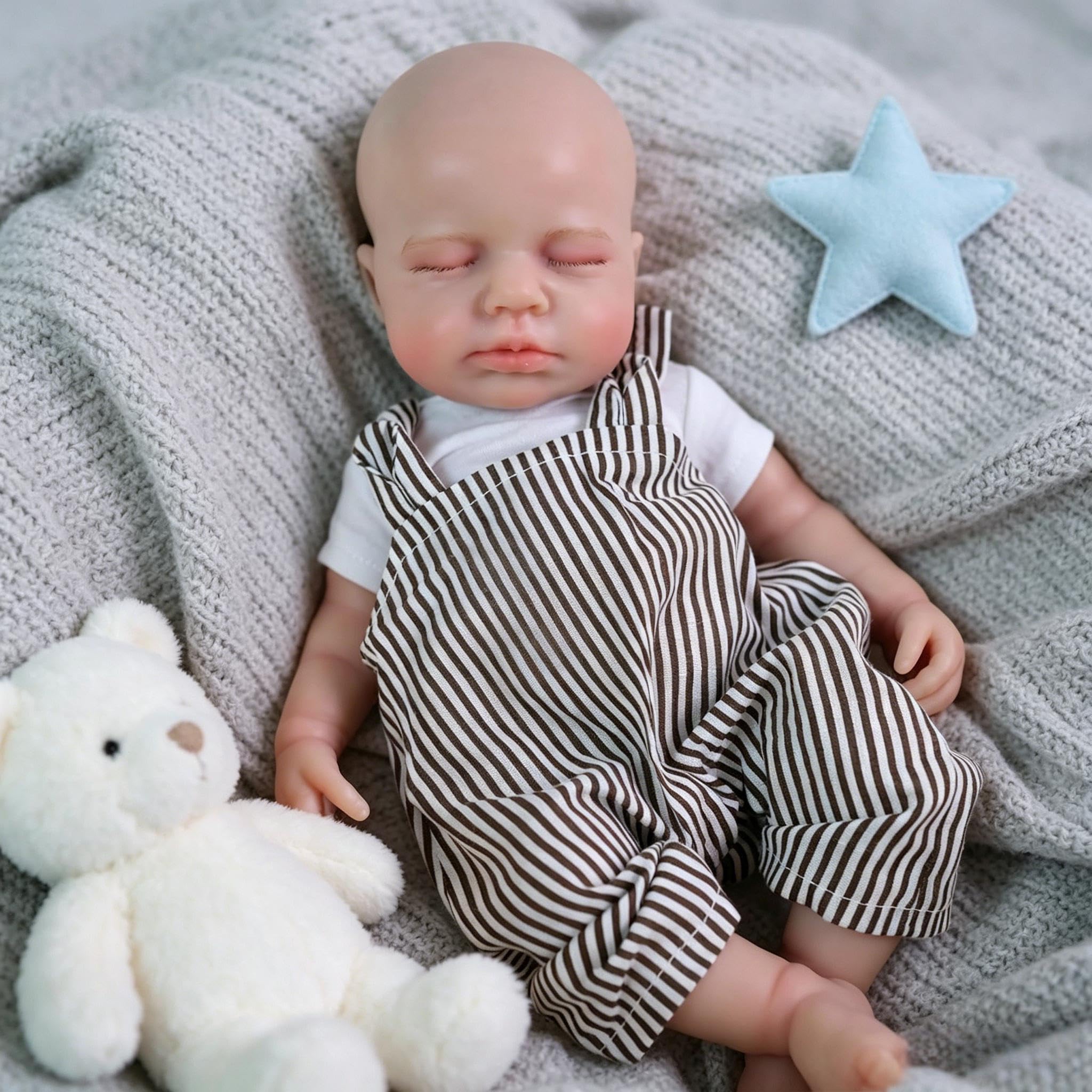 RXDOLL Reborn Baby Dolls 30 cm, silikonowe, pełne ciało, realistyczne lalki, prawdziwe życie, miękki silikon, nie winylowy, chłopiec, z zestawem ubrań dla dzieci w wieku 3+ i kolekcjonerów