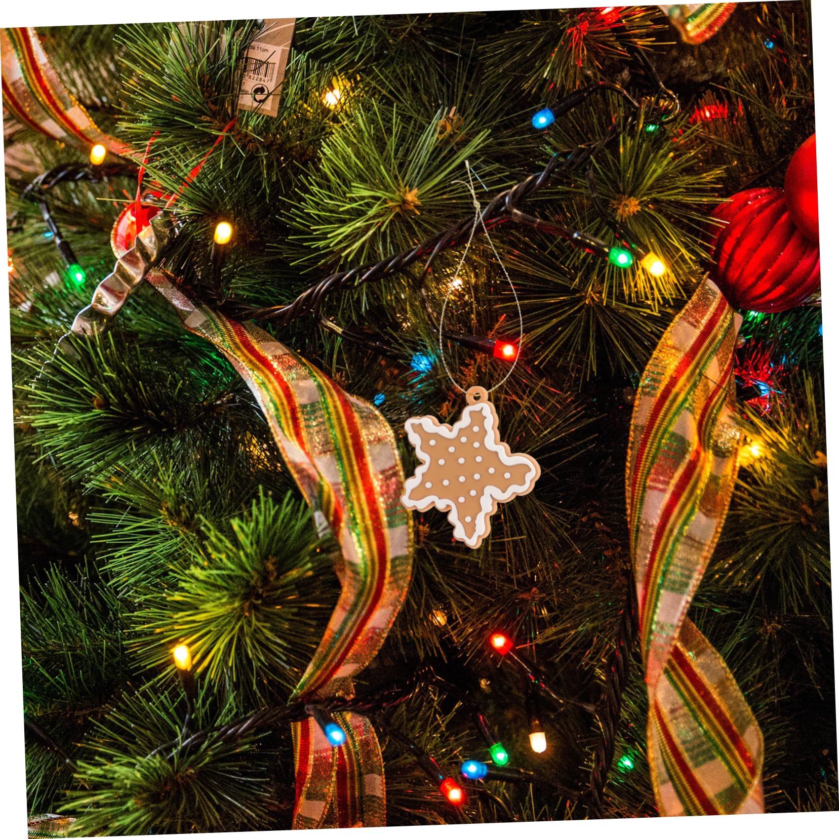 Alipis 60 Pièces Pendentif Flocon De Neige Ornement d'arbre De Noël Pendentif d'arbre De Noël Flocons De Neige Décoratifs Ornement De Noël Flocon De Neige en D'Épice Suspendus Décor