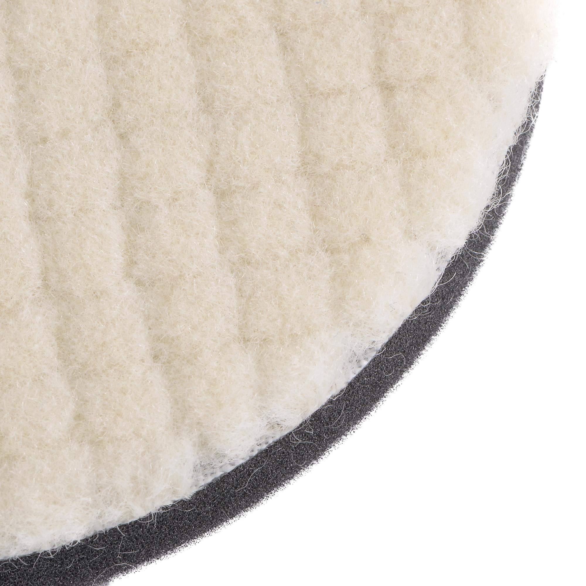 6" Wool Felt Sponge Polishing Pad Hook And Loop With Hole Coarse Polishing 2PC - View #2