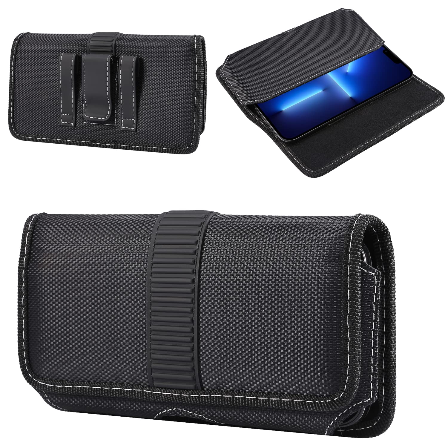 for Samsung Galaxy A73 5G, A12 Nacho, A13 5G, A22 5G, A32 5G, A42 5G, A11 A12 A13 A21 A02S A03S A71 A72, Note 20 Ultra S22 Ultra S21 Ultra S20 Ultra Phone Belt Clip Holster Case (Black Horizontal)