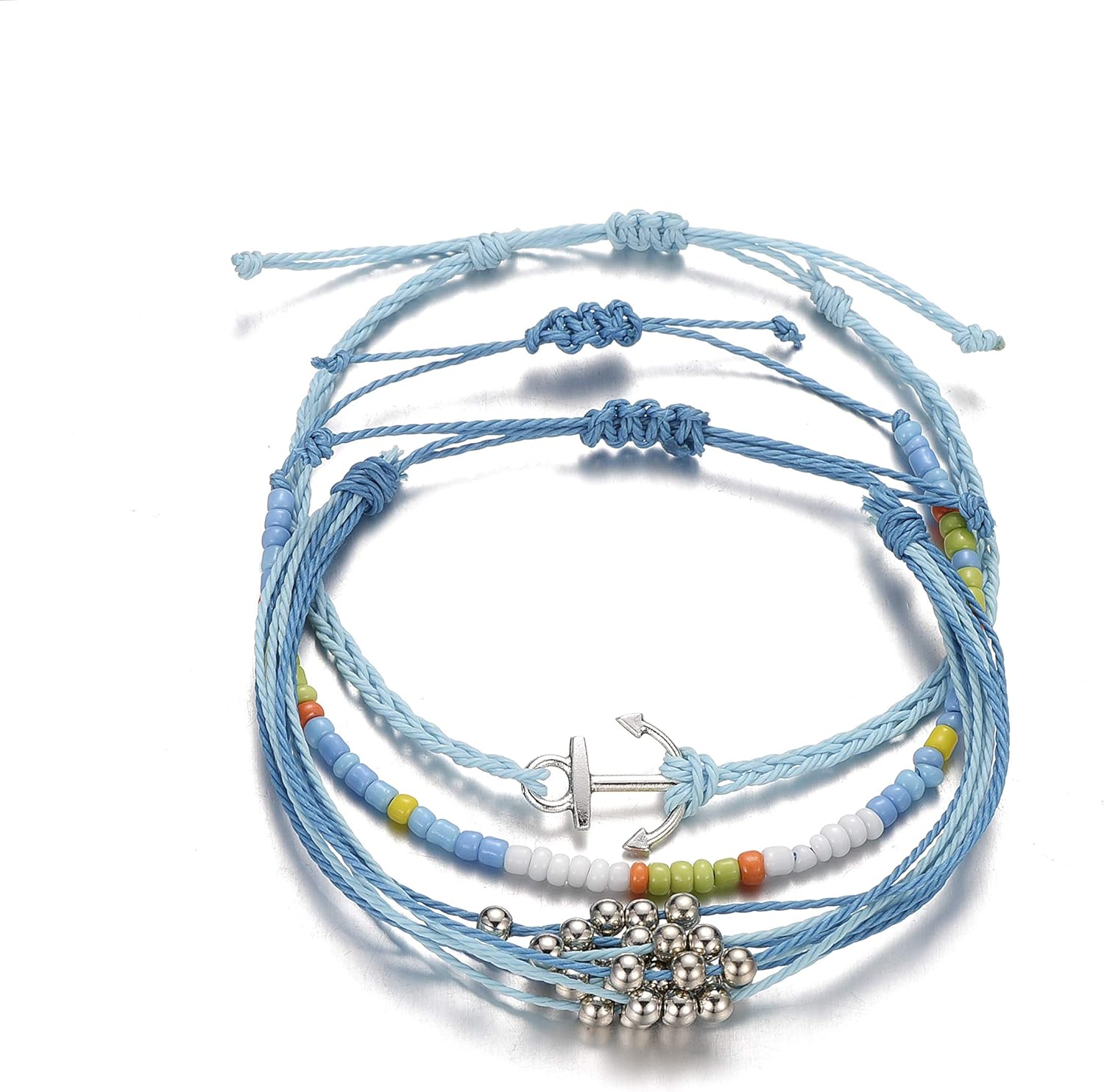 Softones VSCO String Wave Bracelets for Women Handmade Colorful Waterproof Adjustable Braided Beach Bracelet Set for Women - Image 7