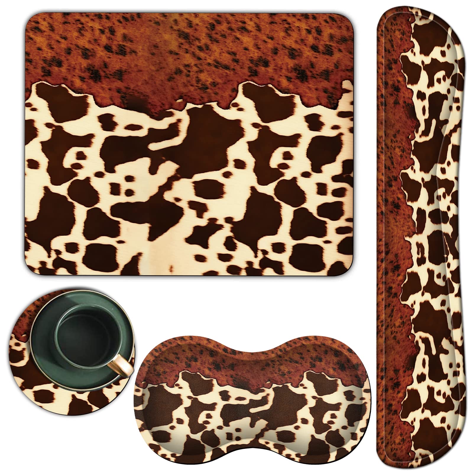 Keyboard Wrist Rest + Mouse Pad + Mouse Wrist Rest Support + Coaster Set, Ergonomic Memory Foam Mouse and Keyboard Pad Set for Laptop Computer Office