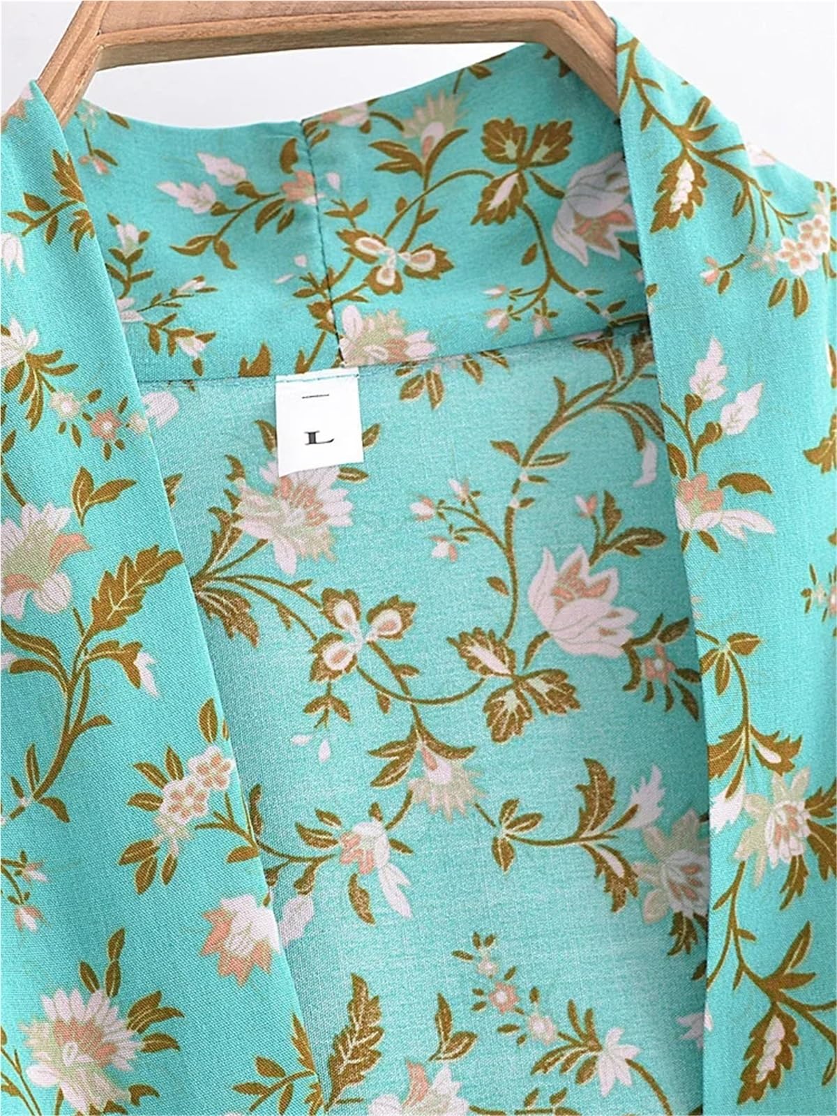 Generisch Damski kostium kąpielowy, płaszcz, krótkie rękawy, sztuczny jedwab, moda plażowa, S/M/L/XL