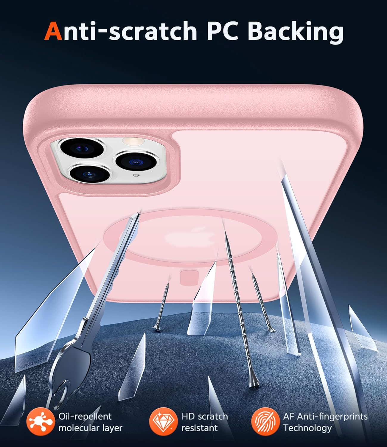 FNTCASE for iPhone 11 Pro Case: Matte Magnetic Phone Cases Compatible with Magsafe Slim Anti Yellowing Military Grade Drop Protection Rugged Shockproof Protective Translucent Cell Cover (C-Pink)