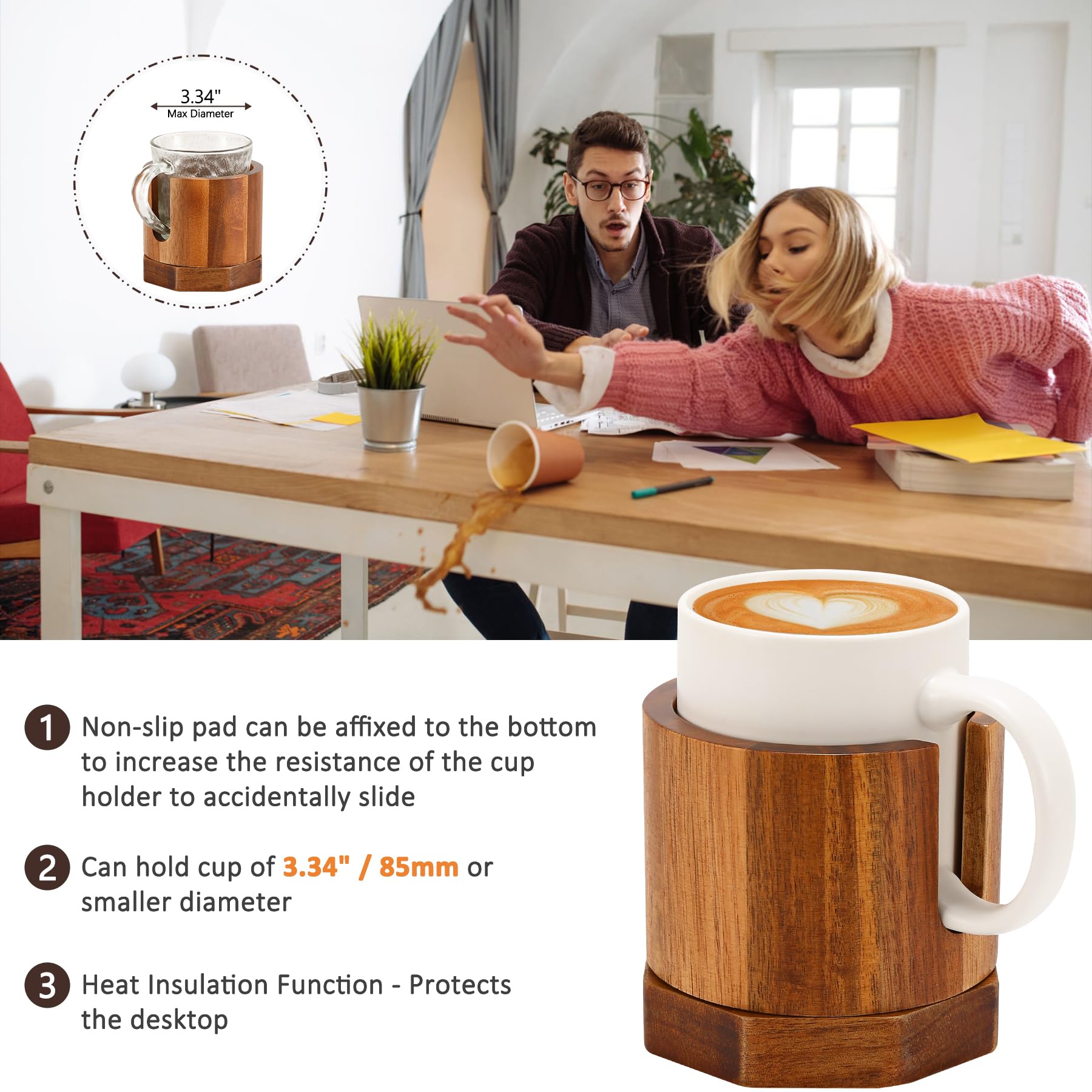 Amazon.com: Nnewvante Acacia Wood Cup Dispenser - 5-8oz Dual
