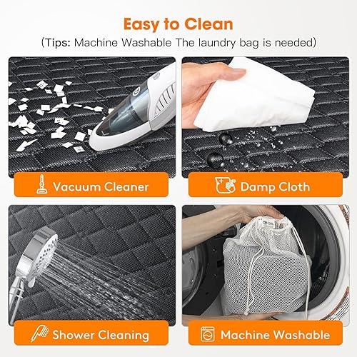 Miniatura 8 de MIXJOY Extensor de asiento trasero para perros, funda de asiento de coche para perro de fondo duro para protector de asiento trasero, funda