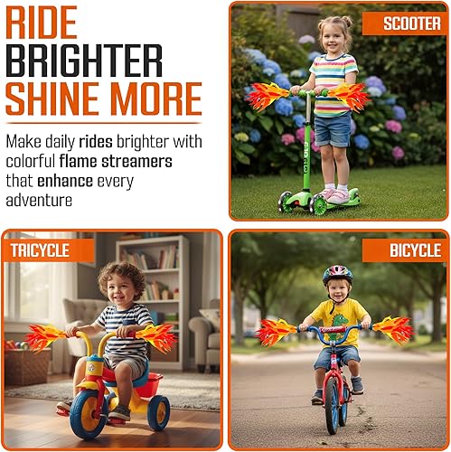 Miniatura 6 de Iconikal Streamers de llama para manillar de bicicleta o scooter, bicicleta infantil de 10 pulgadas, fácil de instalar