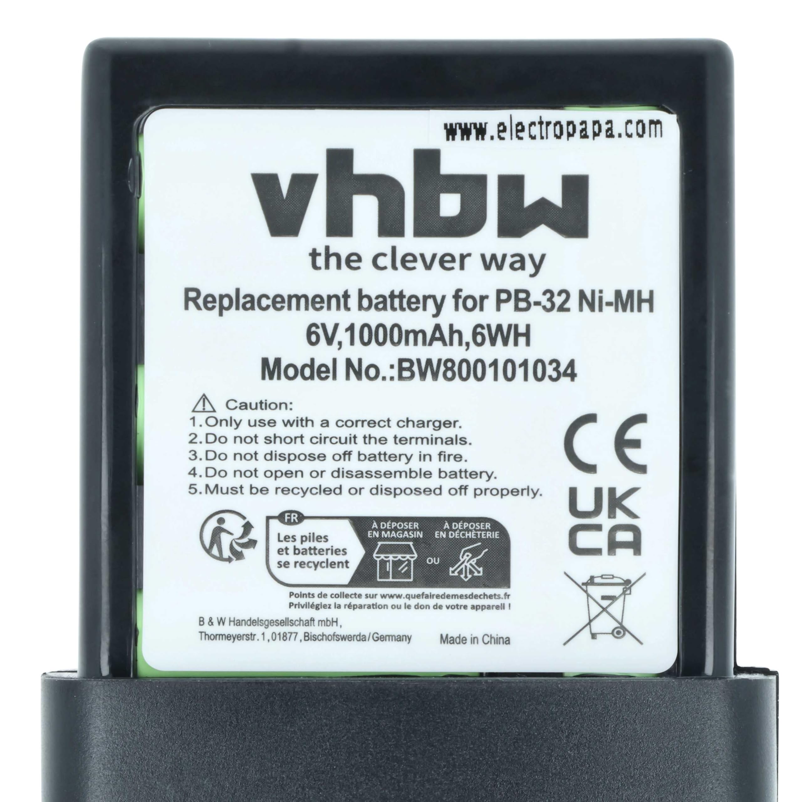 Bateria (1000 mAh 9,6 V) nadaje się do wymiany KENWOOD PB-34