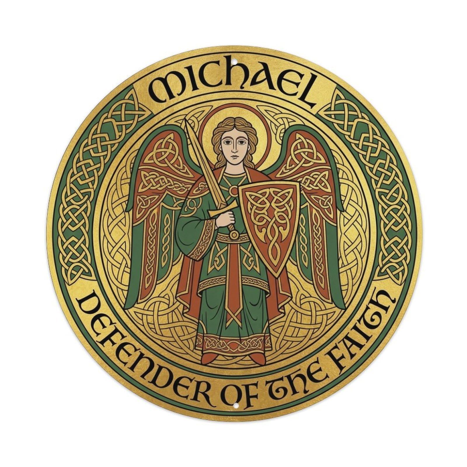 Justice Defender of The Faith St Michael Archangel Metal Tin Sign