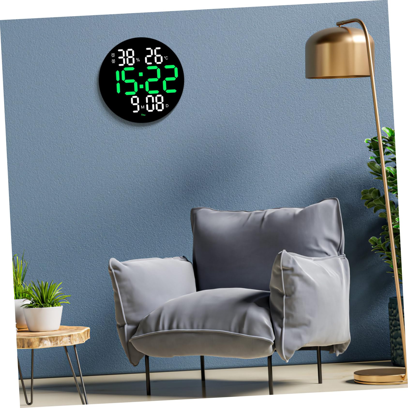 Gatuida LED Wanduhr mit Großem Display, Digitale Anzeige für Büro