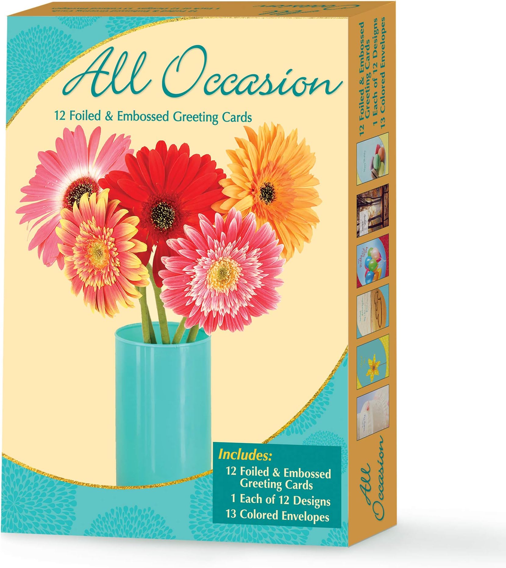 Designer Greetings Foiled Embossed Greeting Cards for All Occasions, Assorted (658-00118-000)