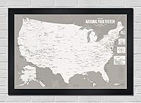 Vista 8 de Mapa de unidades del Sistema de Parques Nacionales de Estados Unidos 24x36 (Tierra Natural)