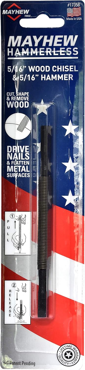 3-Piece Hammerless Tool Kit - Mayhew Professional Punch And Chisel Set For Mechanical Work