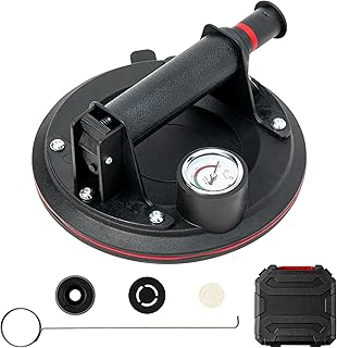 HlaitsWit Floor Gap Fixer Tool - Black Heavy Duty Floor Gap Fixer Tool Vacuum Enhanced Suction Cup Pressure Gauge Professional Laminate Plank Grabber Heavy Duty Pull Flooring Installation Tools Kit