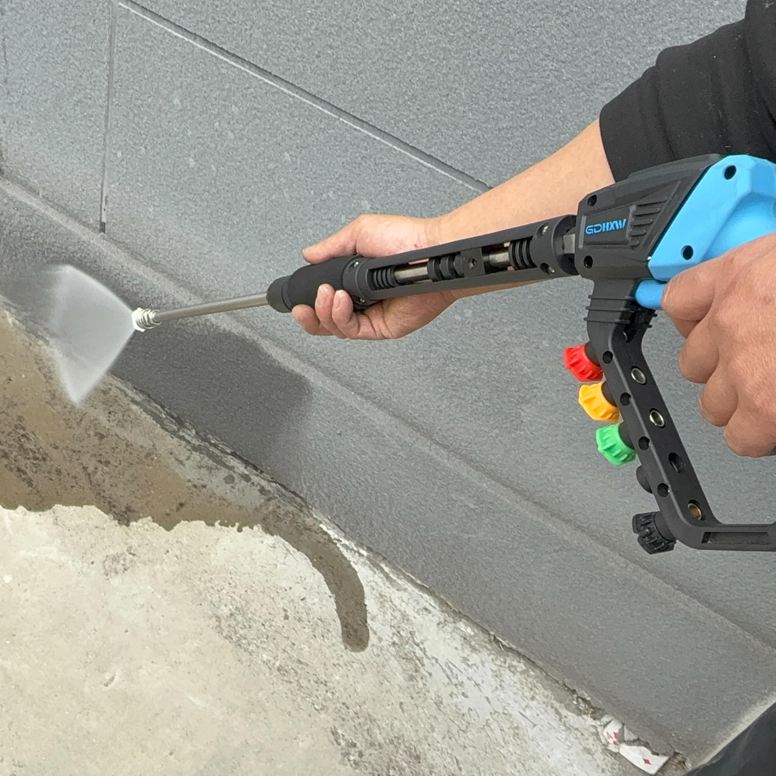 GDHXW Pistolet de nettoyeur haute pression réglable avec émerillon, avec 2 rallonges, 5 buses, 10 joints toriques, adaptateur de filetage 5000 PSI pour nettoyeur haute pression