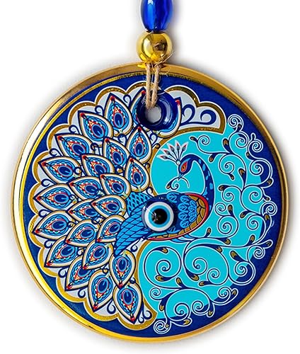 Miniatura 10 de Árbol de la vida turco para colgar en la pared, 5.1 pulgadas de diámetro, nazar de cristal hecho a mano, decoración única para el hogar para