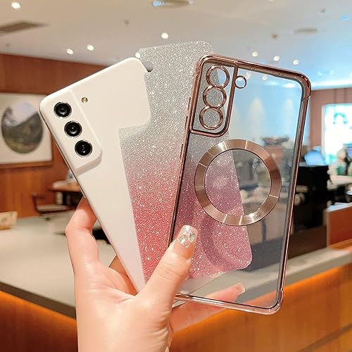 Miniatura 9 de phylla Funda para teléfono Samsung Galaxy S22 Ultra Magnética con purpurina degradada compatible con Magsafe chapado de lujo, bonita cubierta