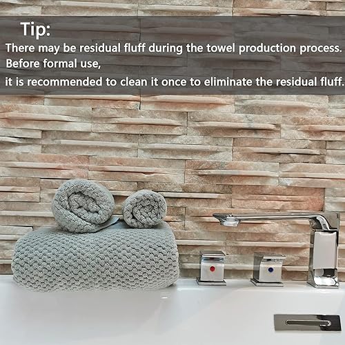 Miniatura 5 de YTYC Juego de 6 toallas de baño extragrandes de 29 x 59 pulgadas, de secado rápido, de microfibra súper suave, para baño, 80% poliéster (gris, 6