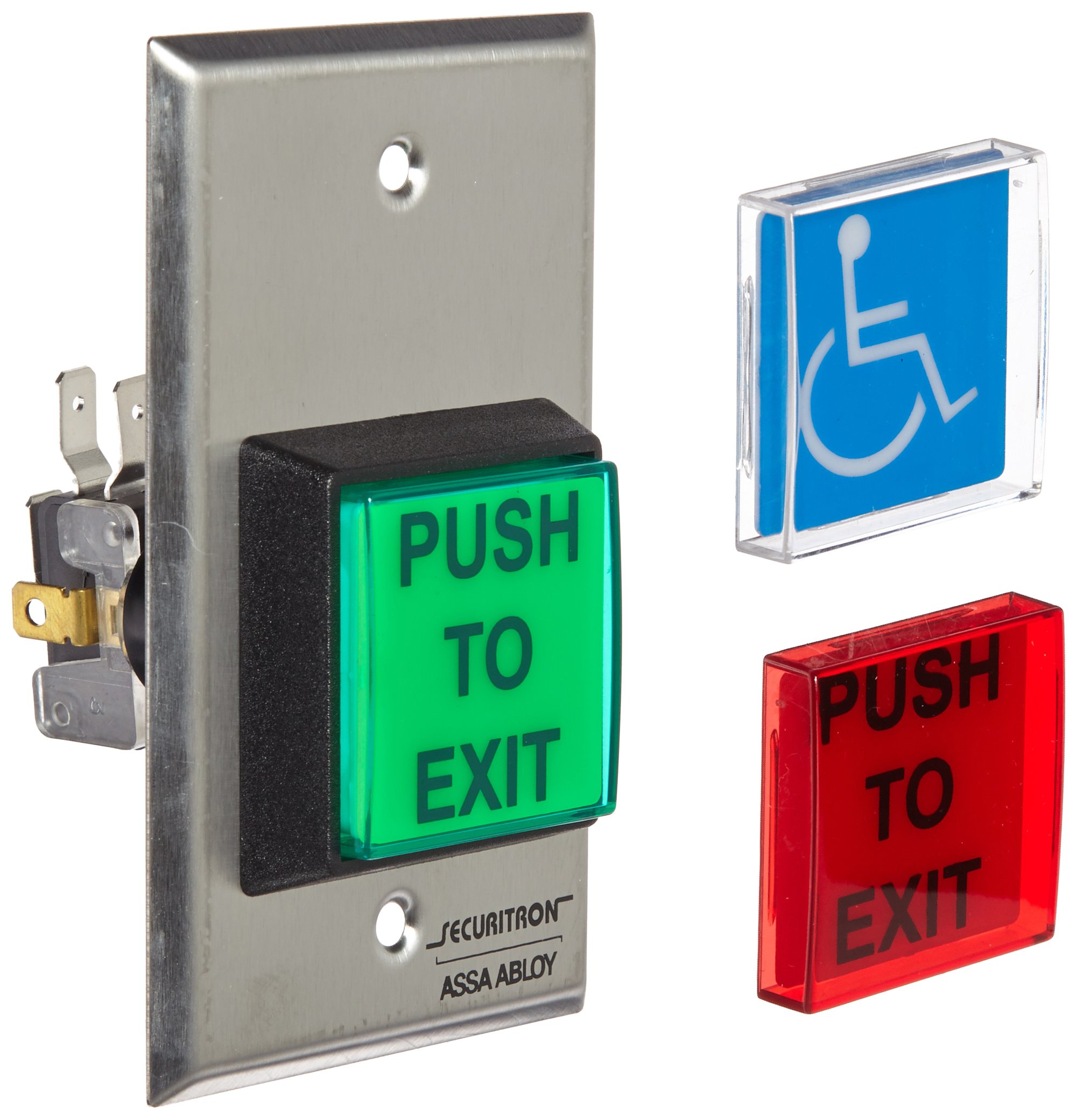 Securitron - PB2E Single Gang 2" Square Momentary Push Button, SPDT