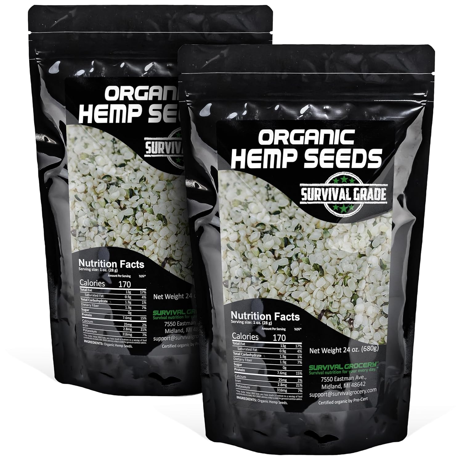 Organic Hemp Seeds (48 oz./2 Bag)