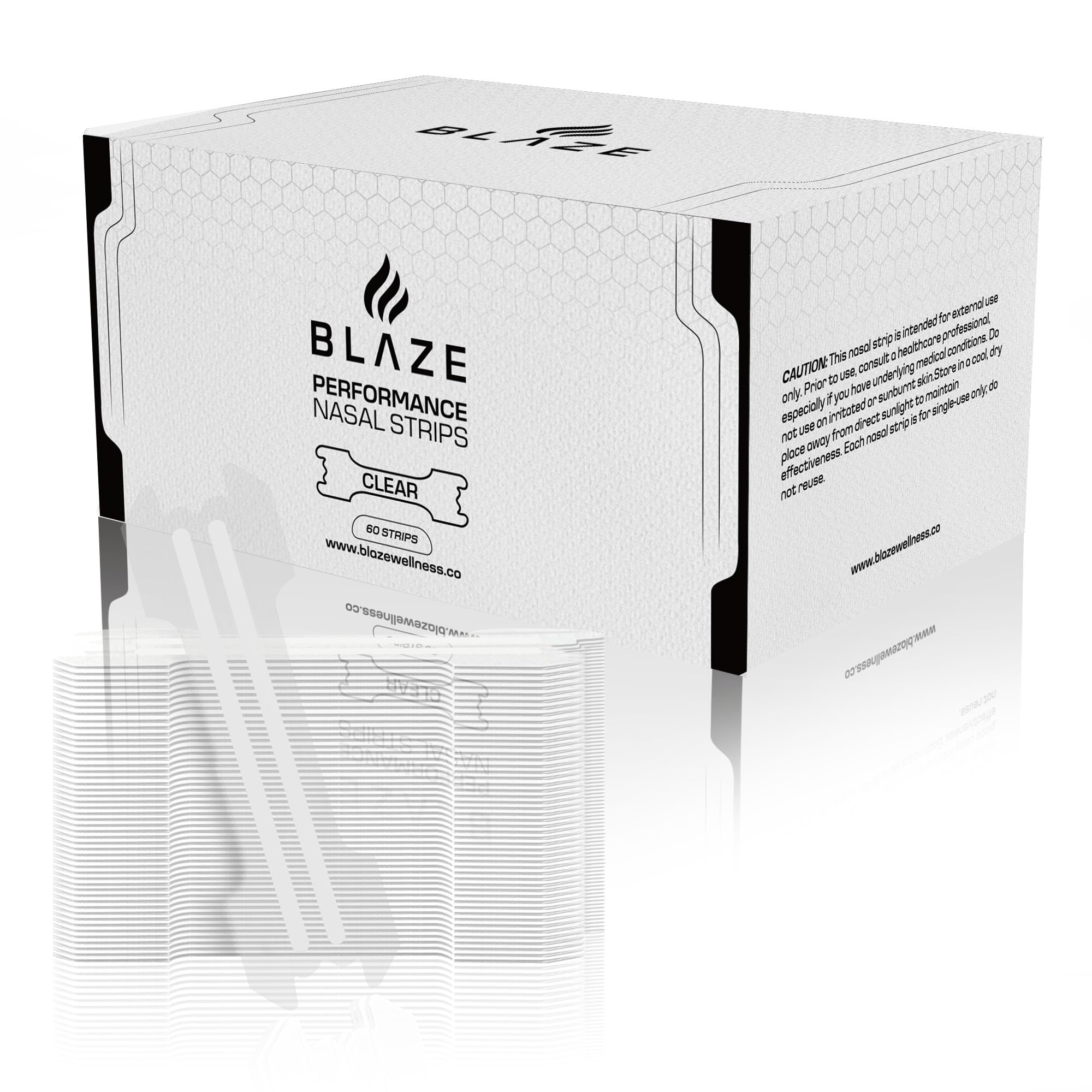 Performance Nose Strips for Breathing - Oil &amp; Sweat-Proof Adhesive - 60 Ct