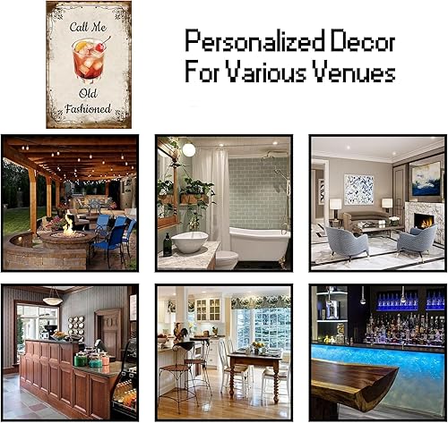 Miniatura 7 de Cartel de Call Me Old Fashioned Vintage Cocktail Bourbon divertido aspecto retro rebanada de azúcar naranja, cereza limón, sala de estar,