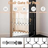 Vista 4 de Barrera retráctil para puerta para mascotas, puerta de perro de 30.7 x 30.7 pulgadas con puerta sin taladrar, puerta retráctil para perros