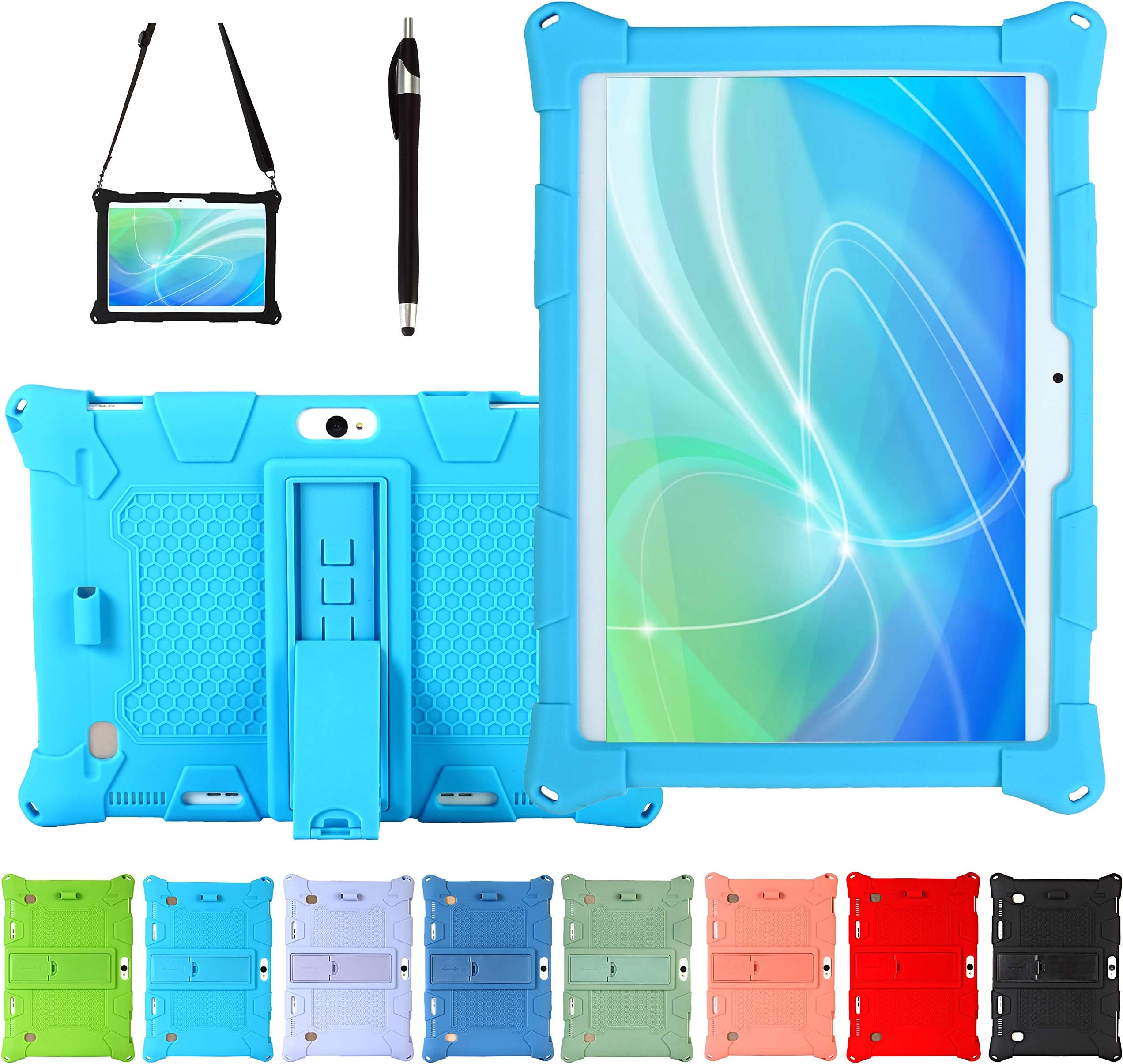 AKNICISilicone Case for Dragon Touch Notepad K10/K10/Max10,FLYINGTECH 10,MatrixPad S30,Lectrus 10,Hoozo 10,ZONKO 10.1,Victbing 10,Allmeida 10,XINYANGCH 10,CHAOHENG 10,AOYODKG 10, SkyBlue