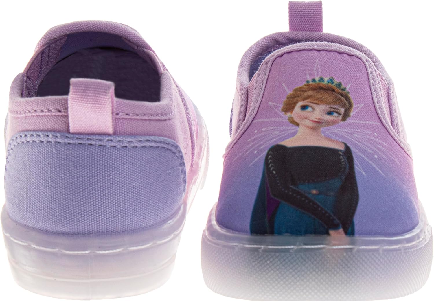Girl Light Up Shoes Princess Stitch Minnie Moana Anna Elsa Sesame Street Lowtop Canva Shoes for Girls Kids Low top Slip-on Canvas LED Sneakers (Sizes: 7-10 Toddler / 11-12 Little Kids) - Image 3