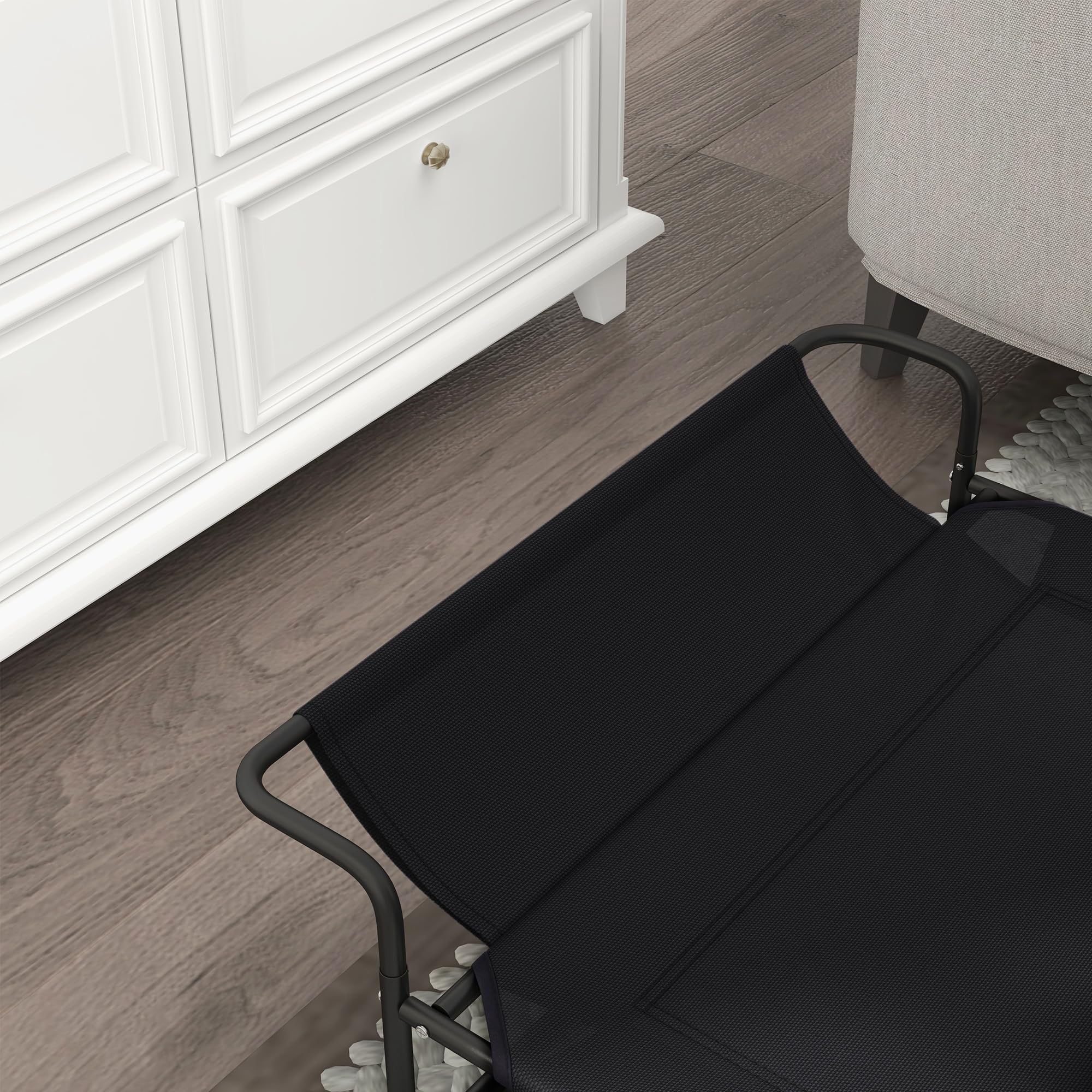 PawHut Cama Elevada para Perros, Refrescante y Transpirable, Cama para Perros Pequeños, 91x69x29 cm, Malla de Textilene, Reposacabezas Inclinado, Marco de Metal, para Interior, Exterior, Negro