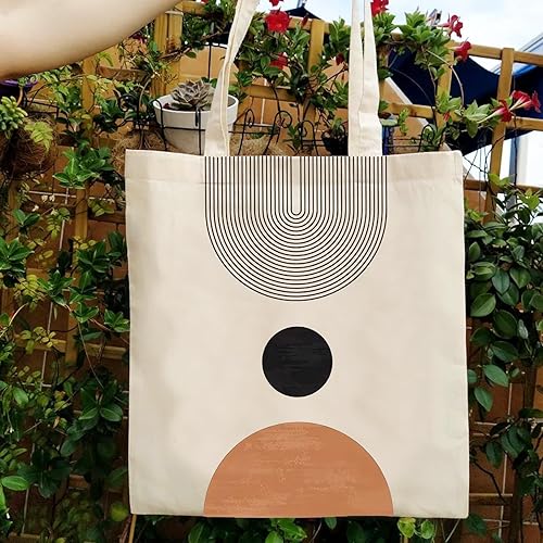 Miniatura 4 de Bolsa de lona estética para mujer, bolsa de playa, bolsas de compras, bolsa de hombro, bolsas de comestibles reutilizables