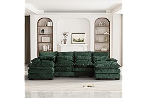 U-Shaped Emerald Green Sectional Sofa