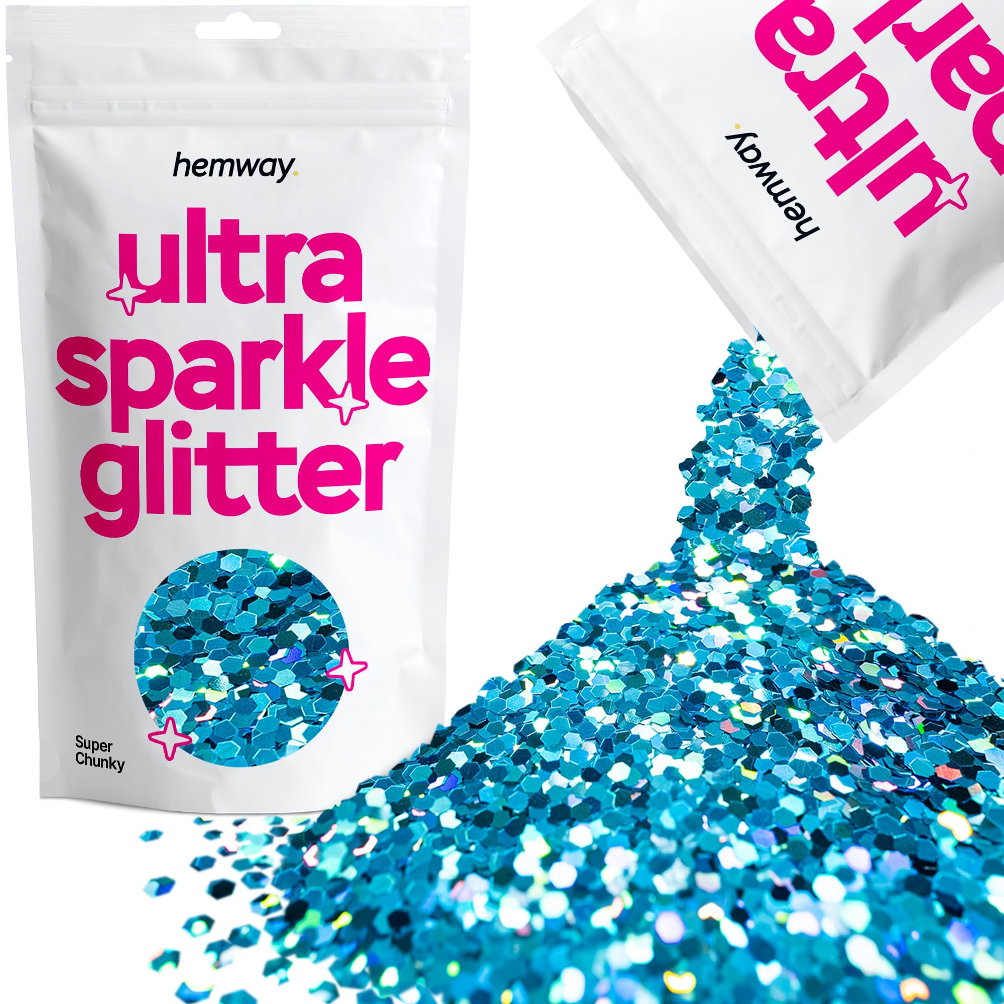 Hemway Ultra Sparkle Glitter Baby Pink Iridescent 100g Fine | Glitter for Arts & Craft, Makeup, Nail Art, Crafting, Card Making, Sparkle Decoration — view 60