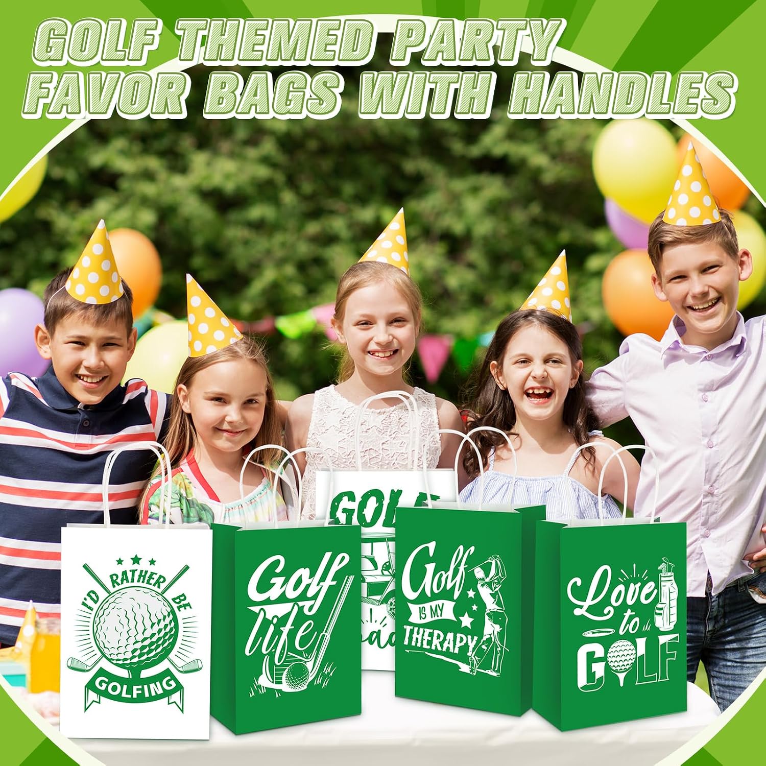 Resholder 30 Pcs Golf Gift Bags with Handles Golf Party Favors Bags image 4